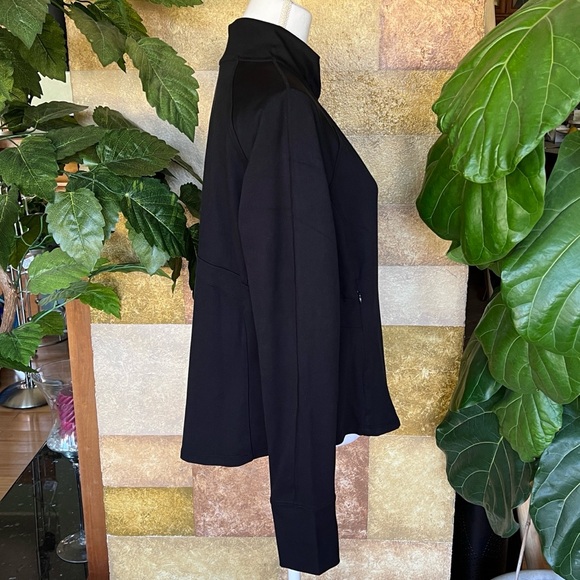 NEW Jockey Women’s Tulip Hem Yoga Black Salt Zip-Up Mock Neck Jacket, Size XL - Picture 8 of 16